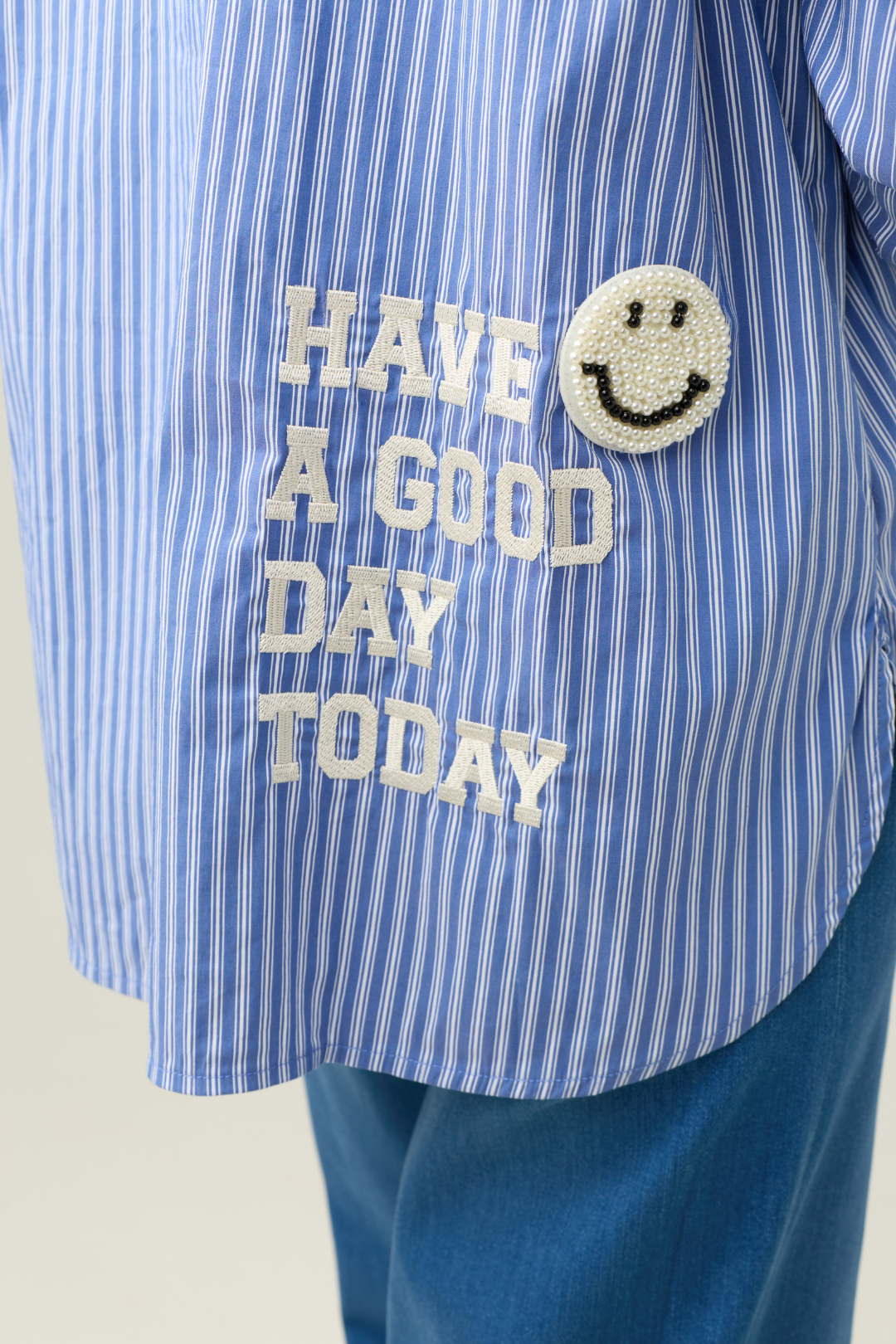 TSP Blue/White Stripe Smiley Face Shirt