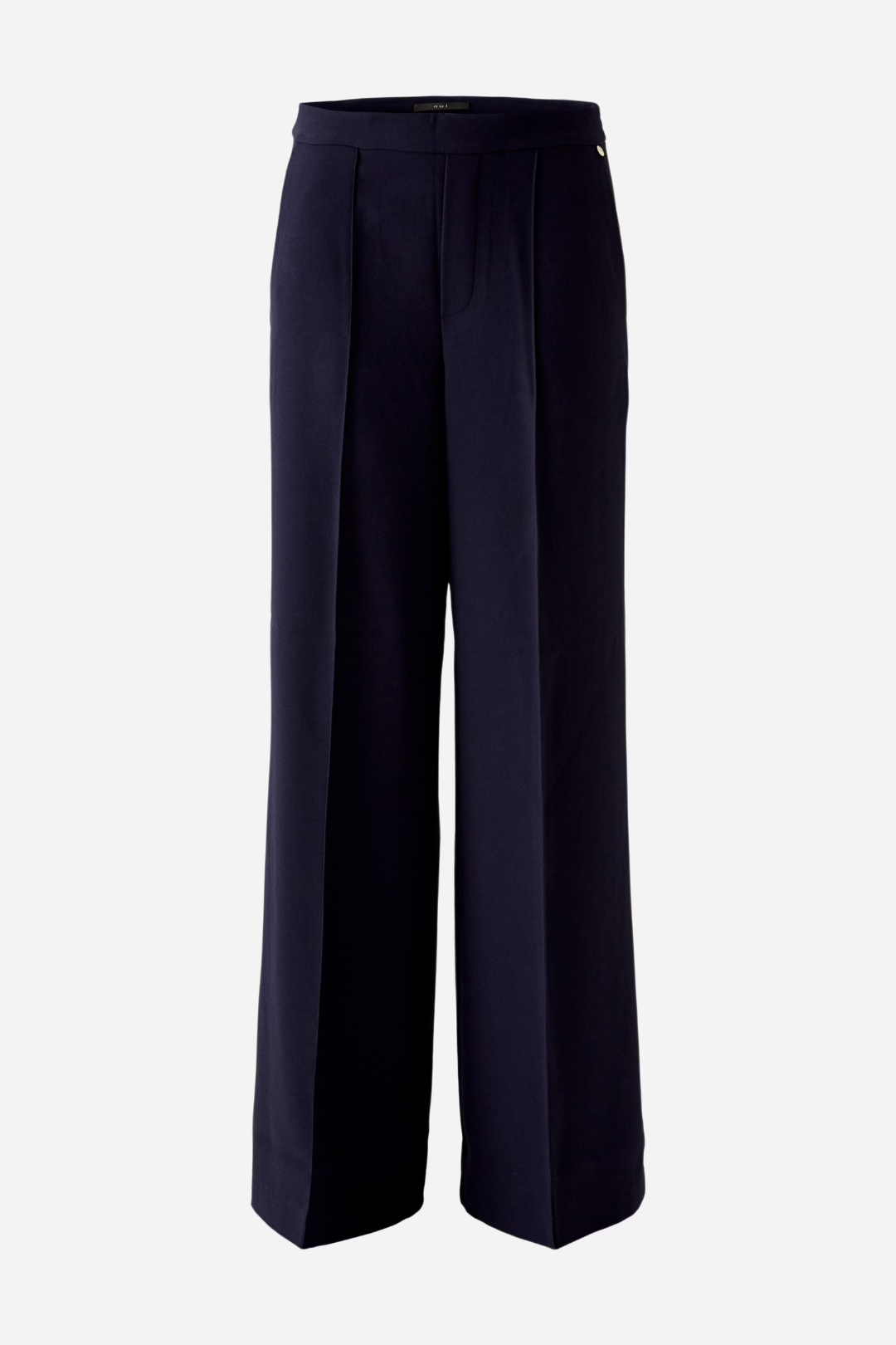 Oui Dark Blue Wide Flared Trousers