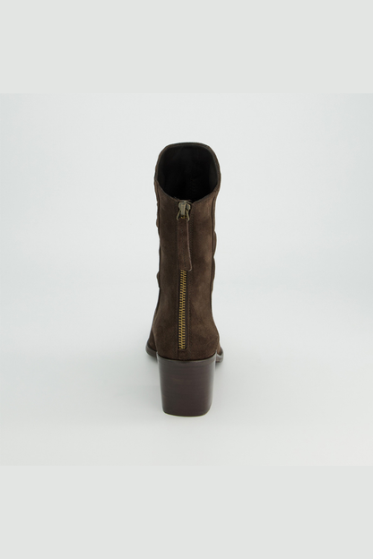 Paul Green Mocca Soft Suede Heeled Boot