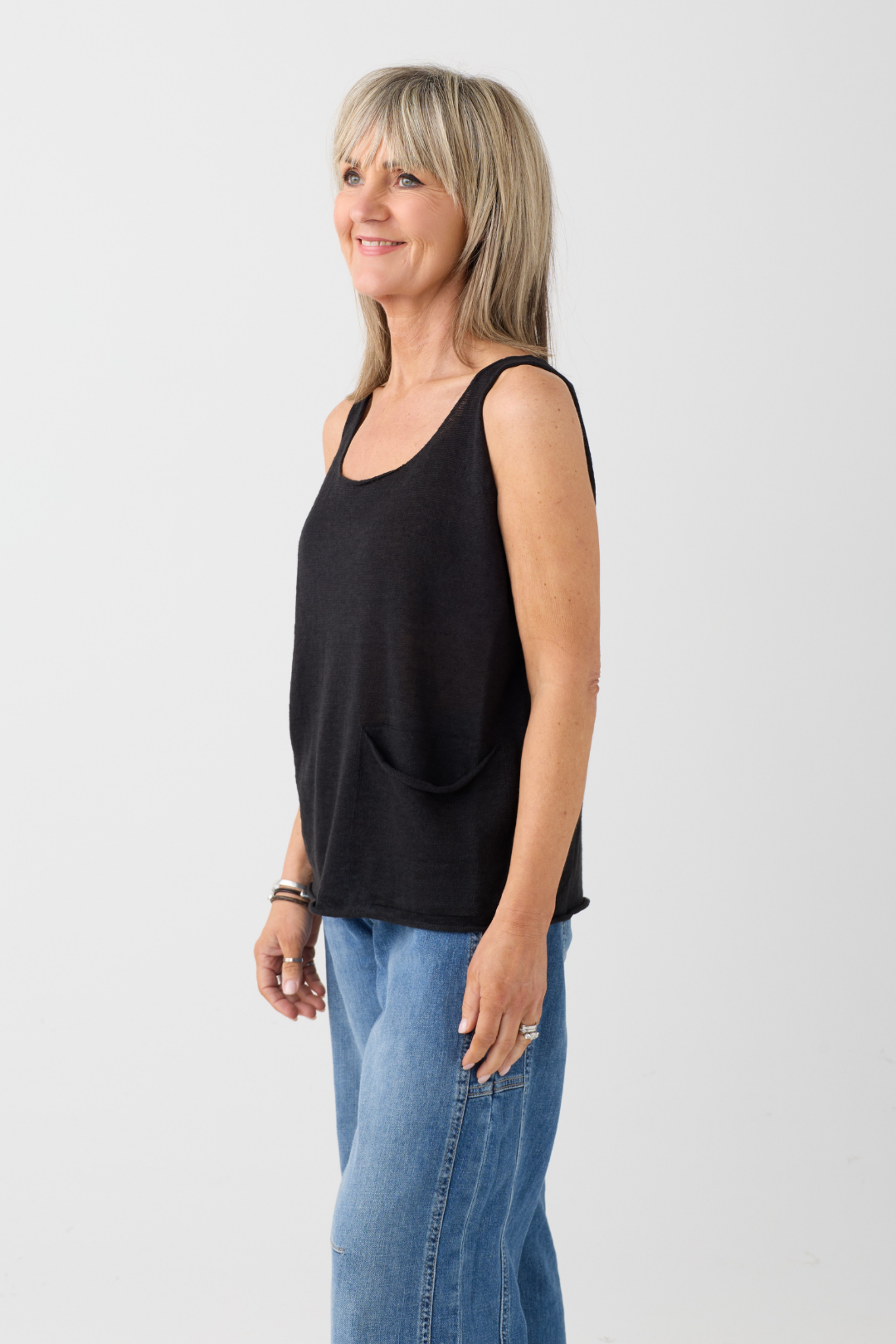 el2 Black Knit Vest Top 1076
