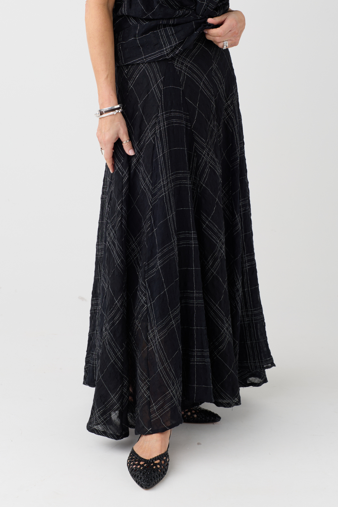 el2 Black/White Check Skirt 7040