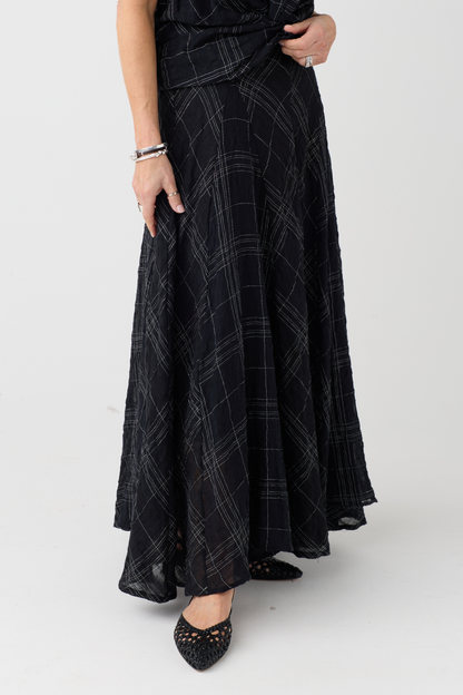 el2 Black/White Check Skirt 7040