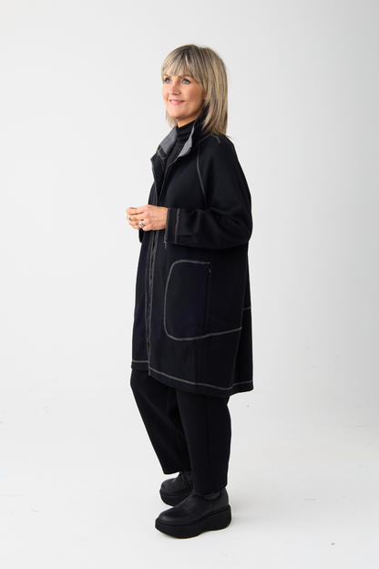 el2 Black Contrast Stitch Jacket