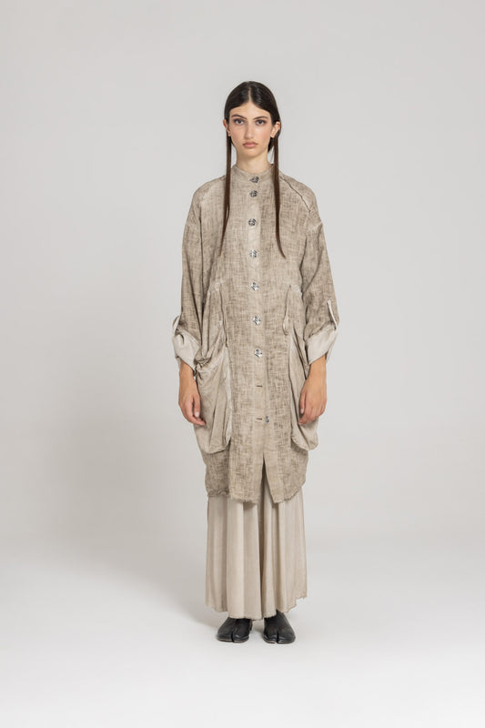 Sanctamuerte Sand Shell Duster Coat