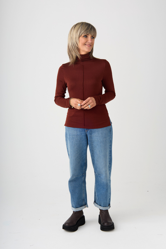 el2 Brown Long Sleeve Top