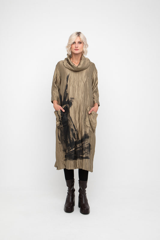 Ozai n Ku Gold Print Dress