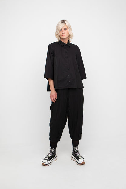 Ozai n Ku Black Mini Pleat Shirt