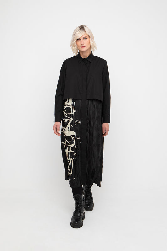 Ozai n Ku Black Placement Print Dress