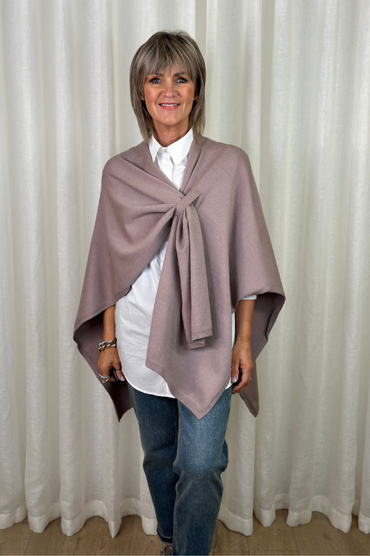 Taupe Pull Through Poncho