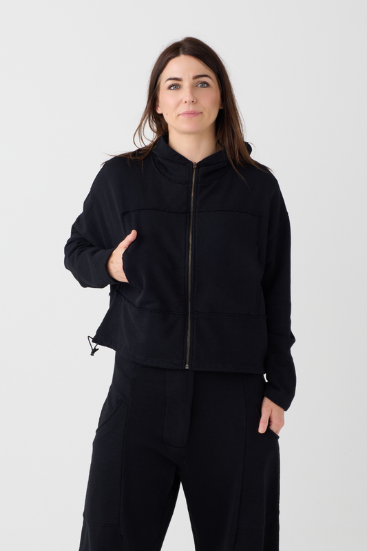 Lurdes Bergada Black Hooded Jacket 741