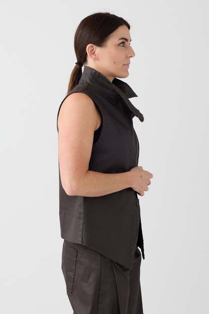 Lurdes Bergada Brown Coated Waistcoat 280