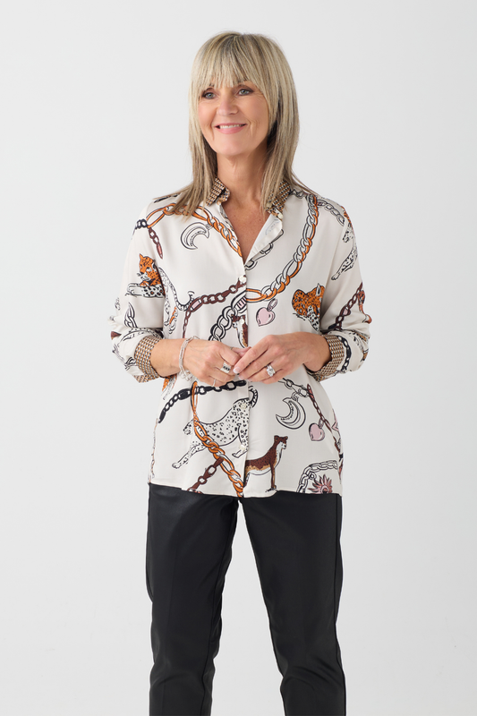 Milano Sand Print Blouse