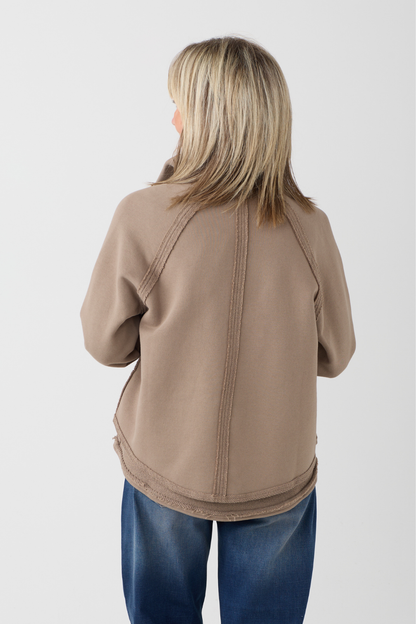 Kedziorek Taupe Dipped Hem Jacket 5554JL