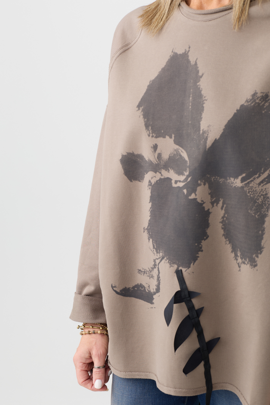 Kedziorek Taupe Hand Printed Top 5530