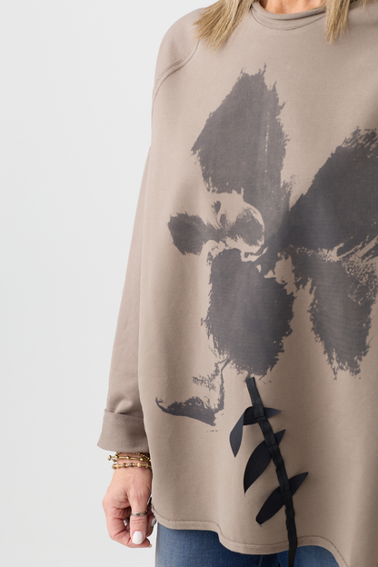 Kedziorek Taupe Hand Printed Top 5530