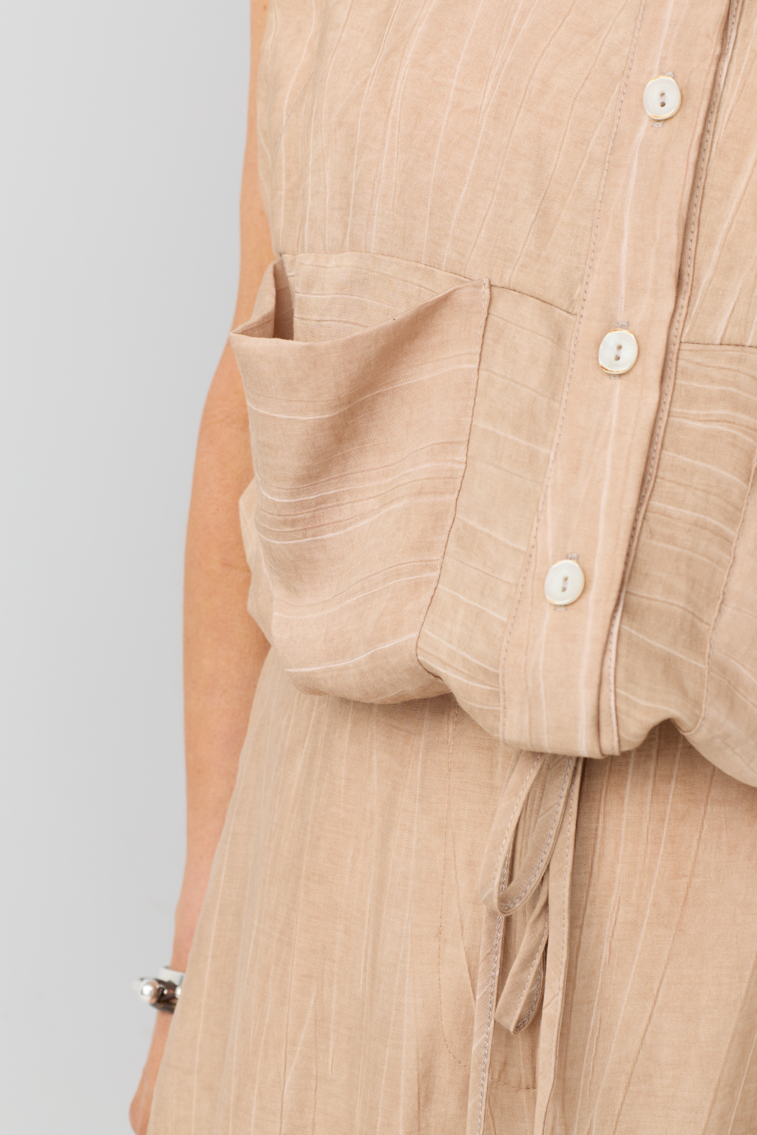 Ozai n Ku Caramel Crinkle Waistcoat