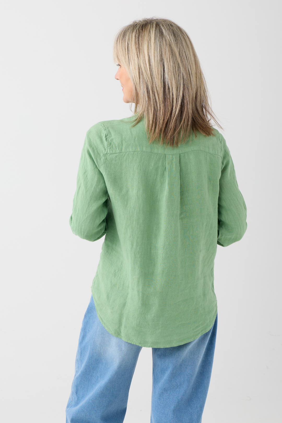 Mos Mosh Artina Turf Green Linen Shirt