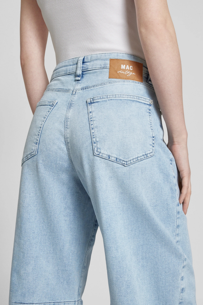Mac Dakota Fringe Sunny Blue Barrel Jeans