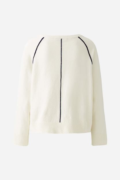 Oui White/Blue Paris Jumper