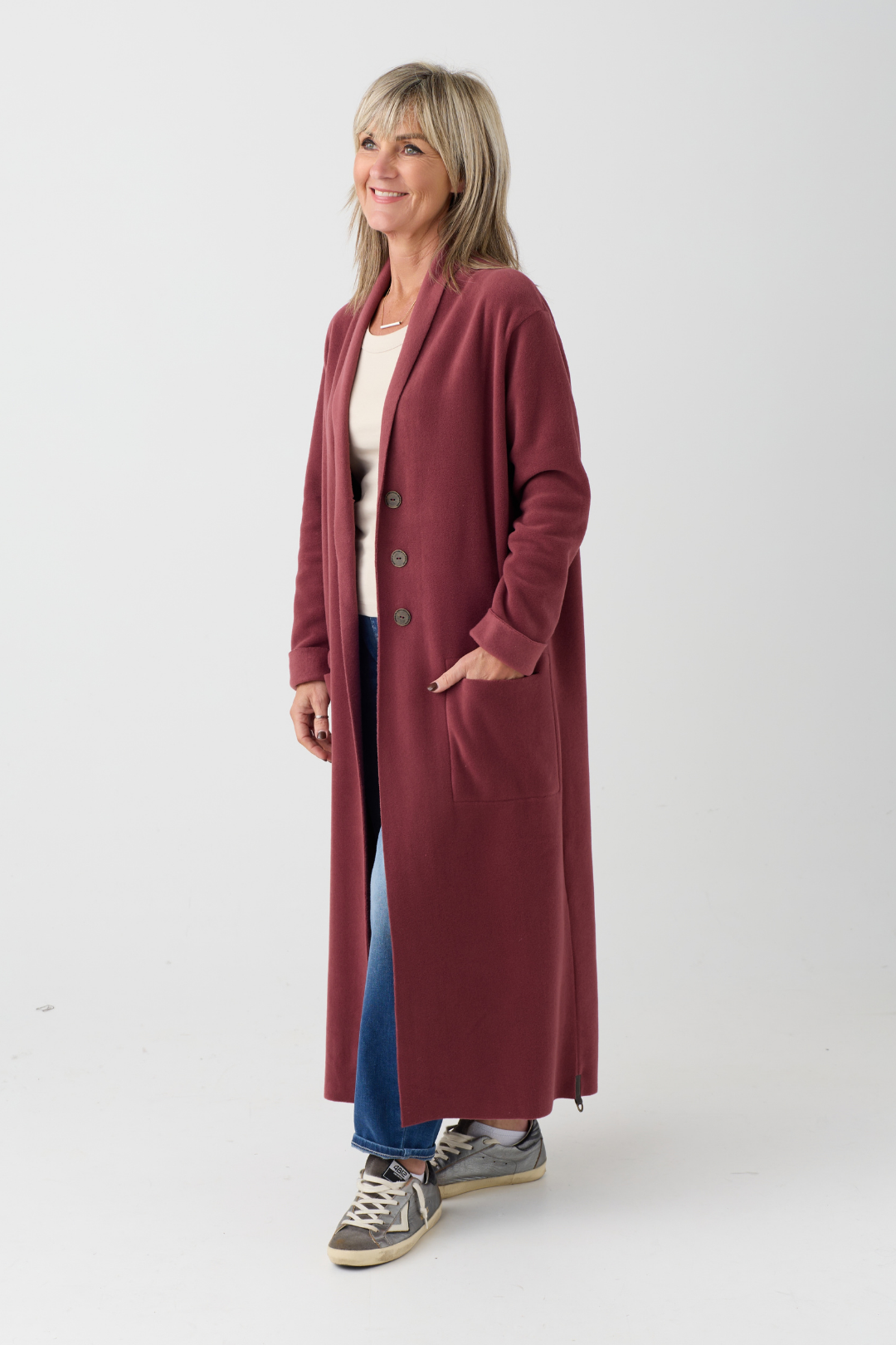HS Bordeaux Long Cardigan 7162