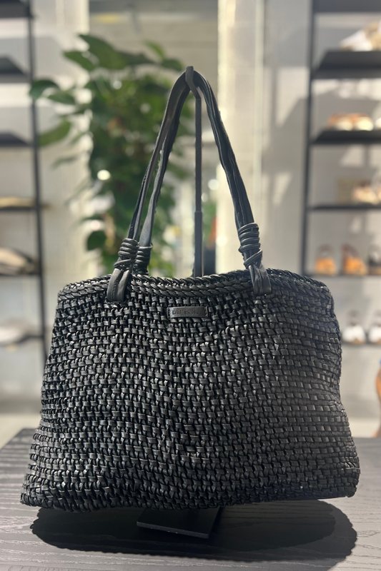 Depeche Black Braided Shopper