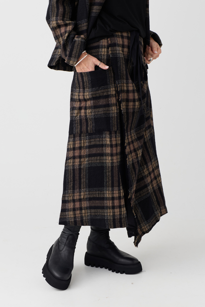 el2 Black/Brown Check Skirt 7080