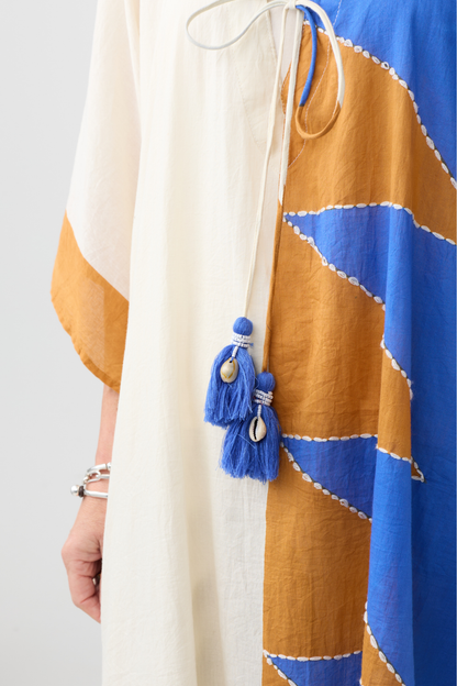 Palme Blue Block Print Kaftan
