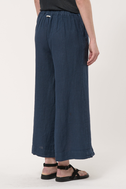Humility LIREO Navy Linen Crop Trouser