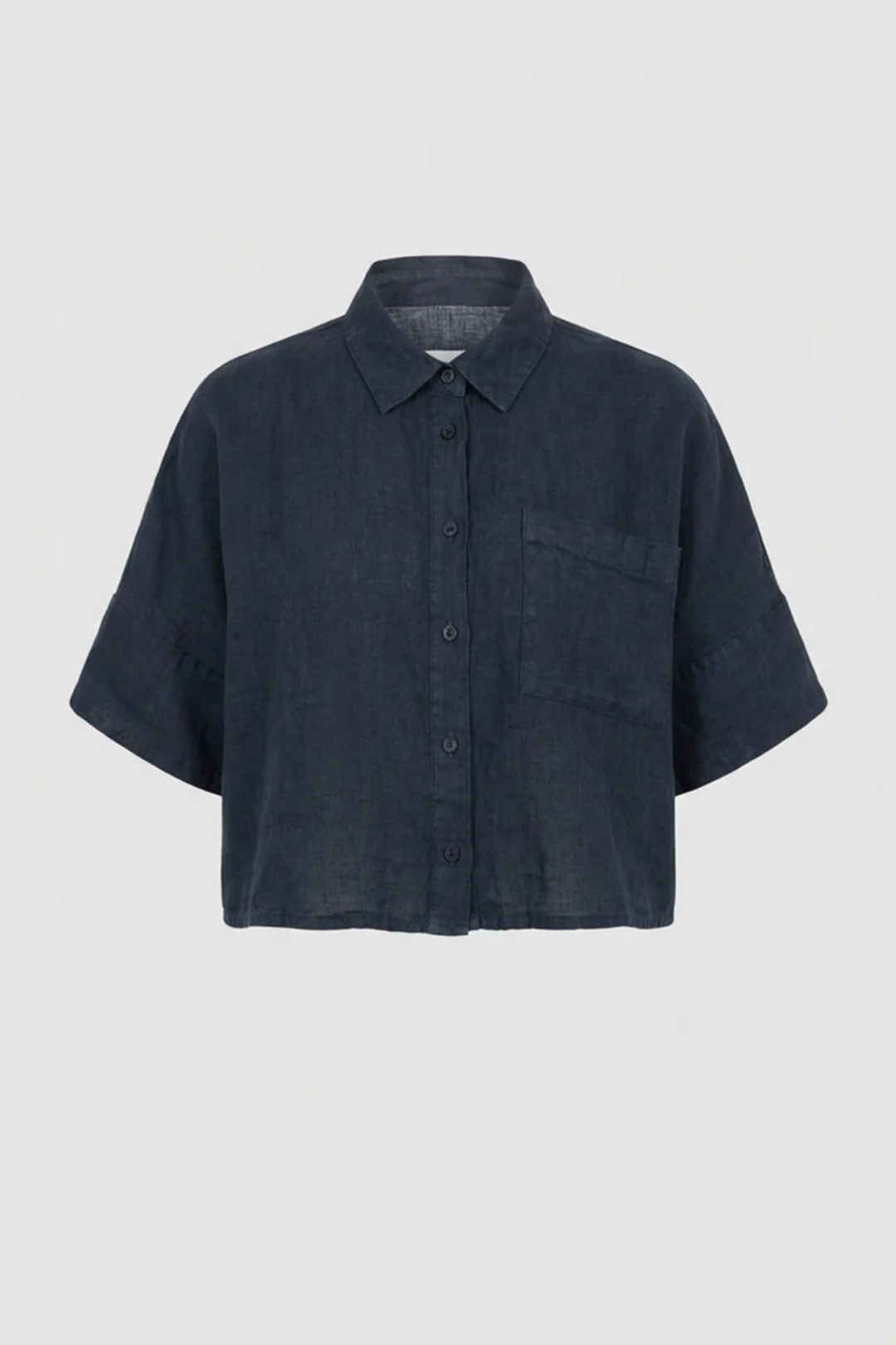 Humility LIVIA Navy Linen Shirt
