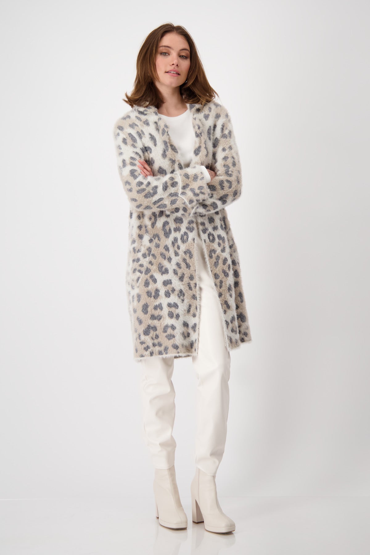 Monari Sandshell Leopard Print Coatigan