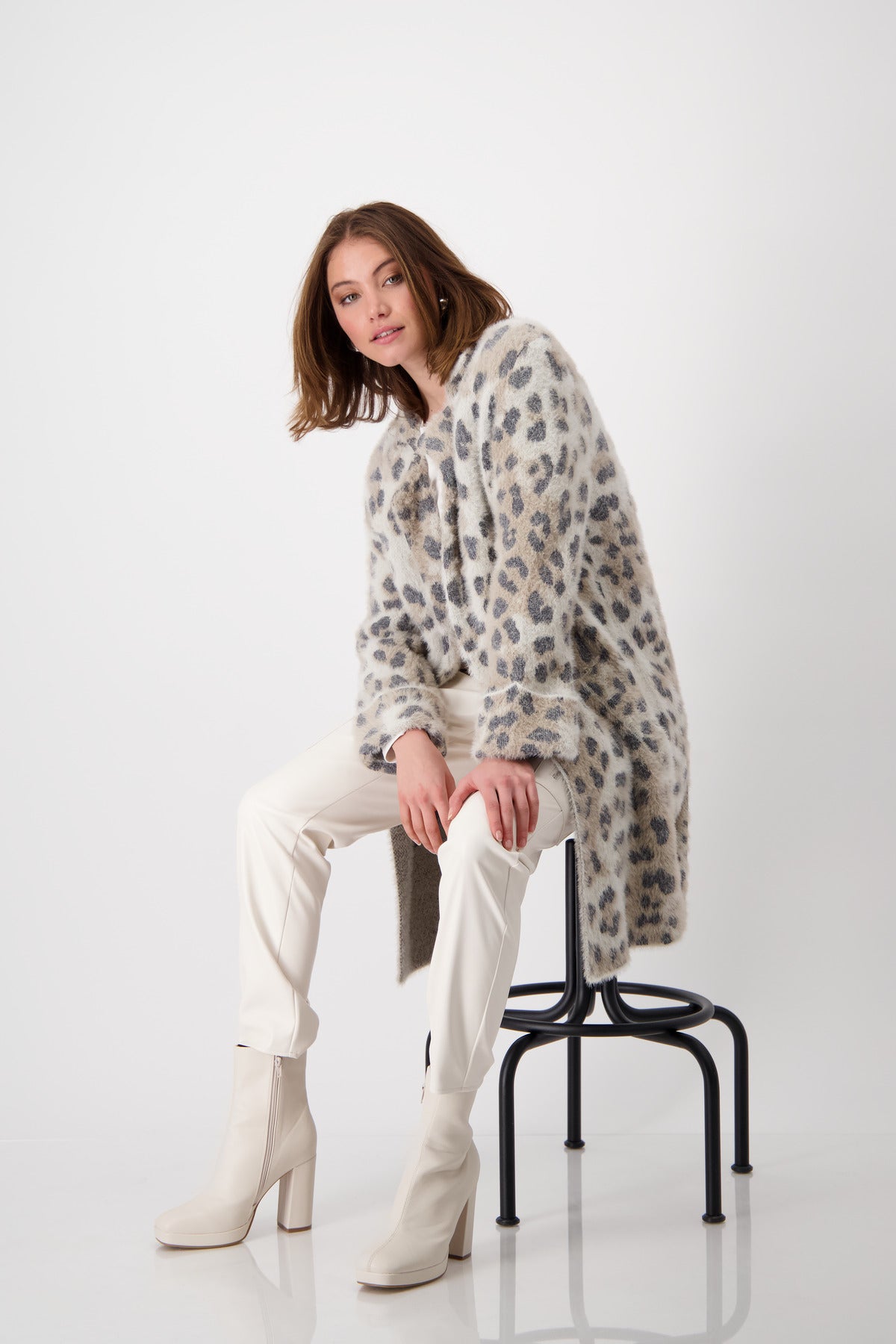 Monari Sandshell Leopard Print Coatigan