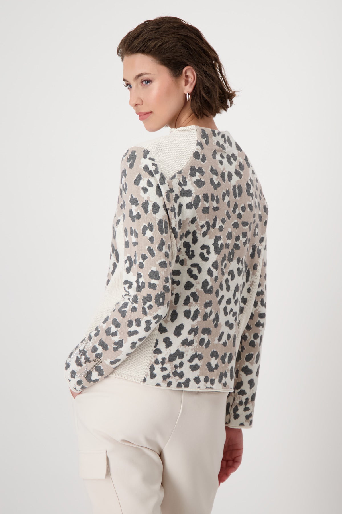 Monari Sandshell Leopard Print Jumper