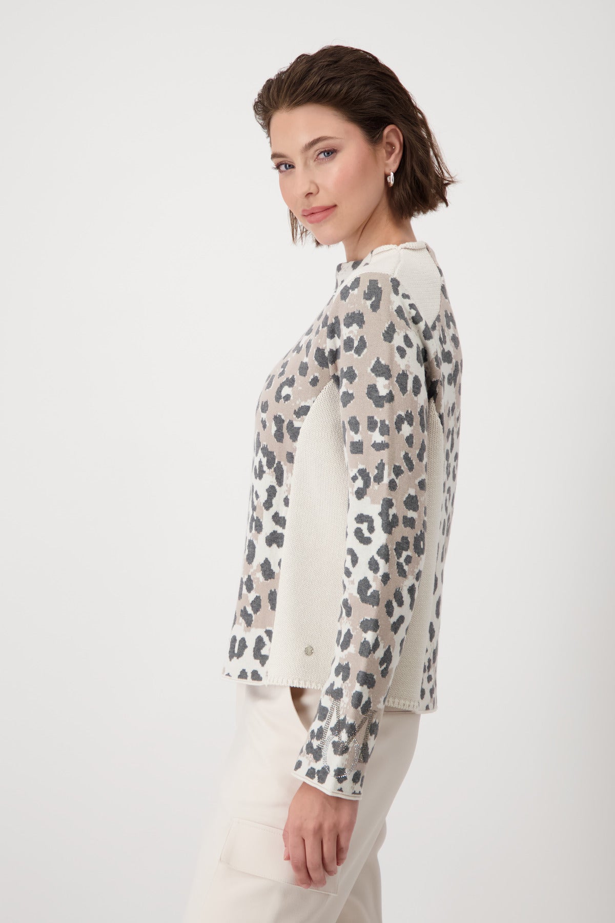 Monari Sandshell Leopard Print Jumper