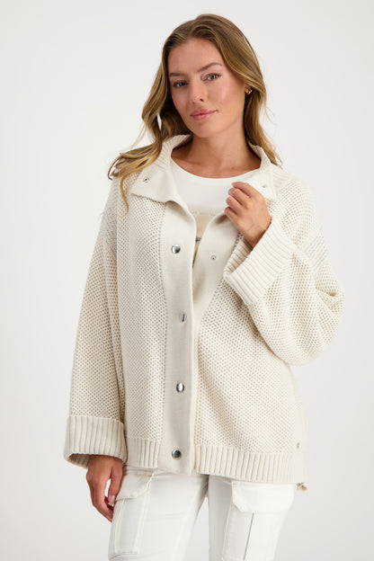 Monari Sandshell Honeycomb Knit Cardigan