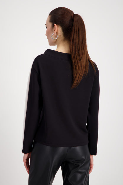 Monari Black Sweatshirt w/3D Detail