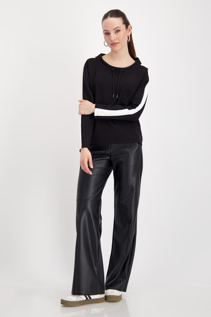 Monari Black Sweatshirt w/3D Detail
