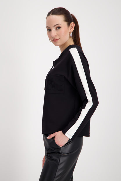 Monari Black Sweatshirt w/3D Detail