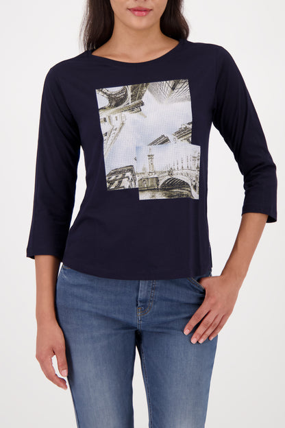 Monari Night Sky Rhinestone/Print Top