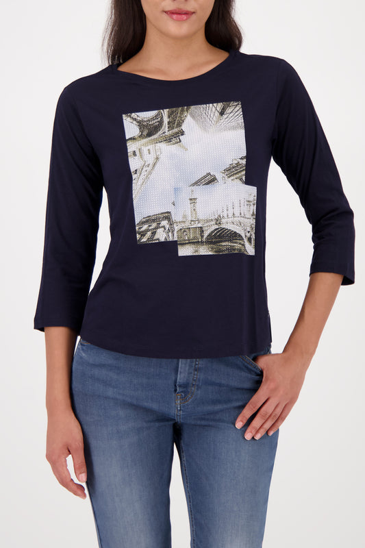 Monari Night Sky Rhinestone/Print Top