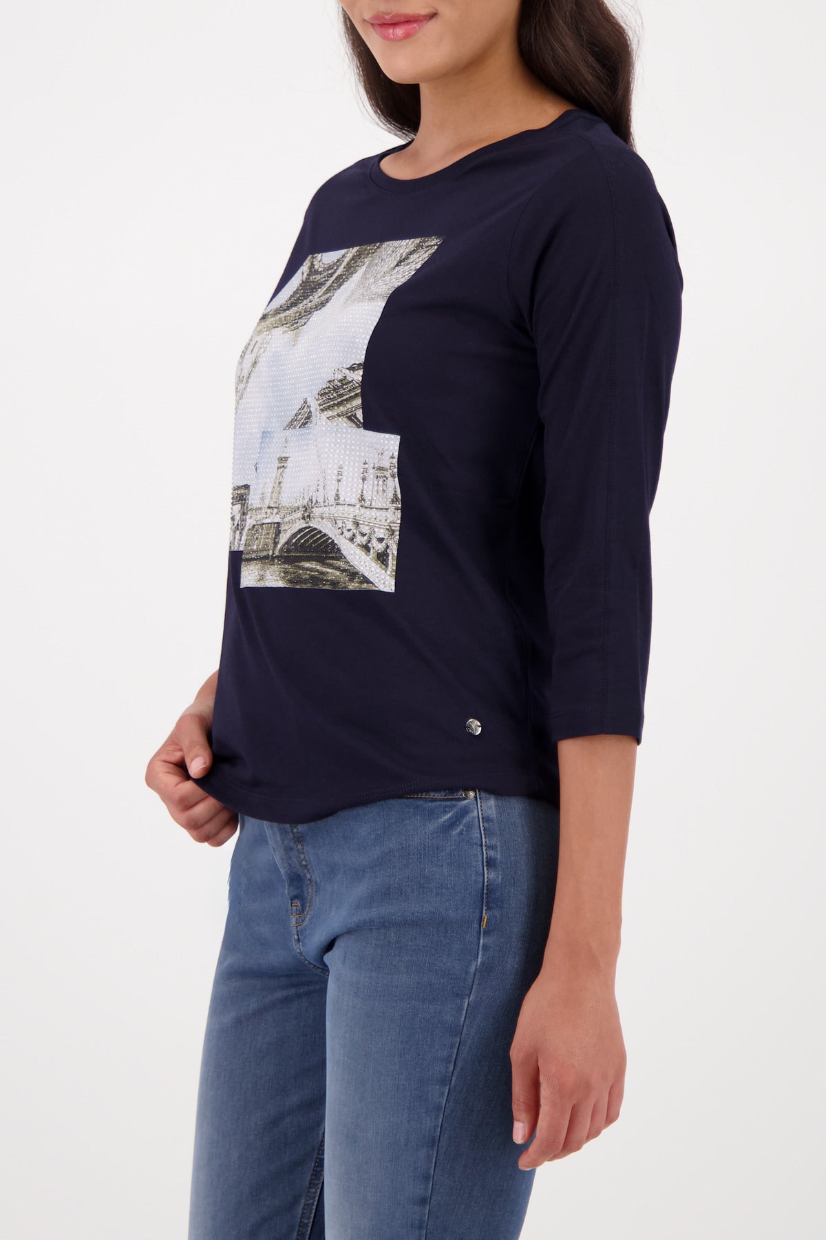 Monari Night Sky Rhinestone/Print Top