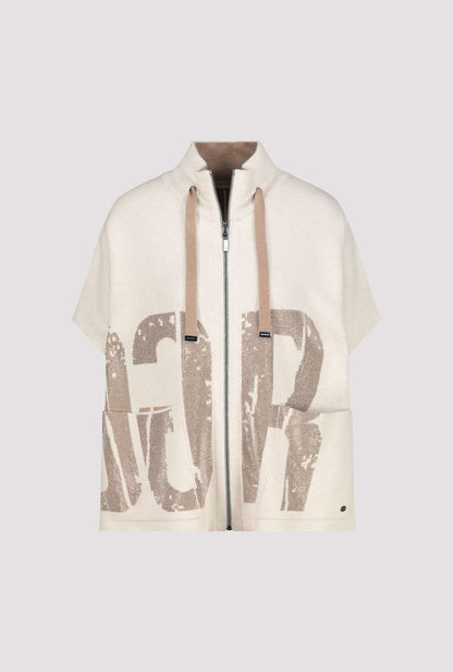 Monari Cashmere Pattern Sleeveless Cardigan
