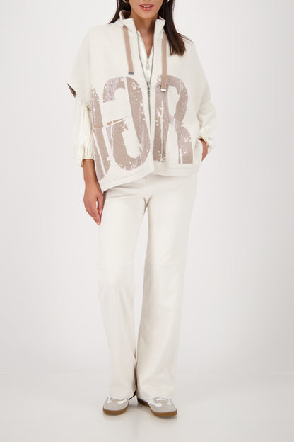 Monari Cashmere Pattern Sleeveless Cardigan