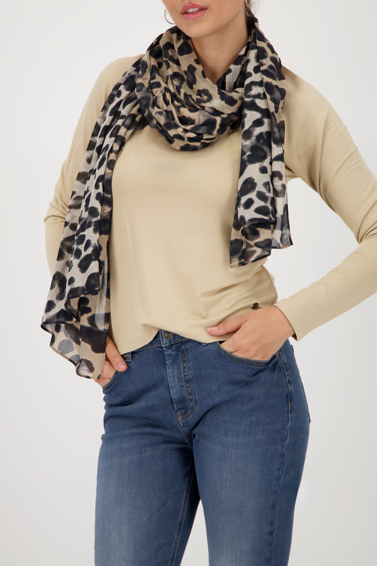 Monari Cinnamon Leopard Print Scarf