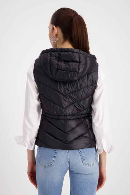 Monari Black Padded Gilet w/Hood