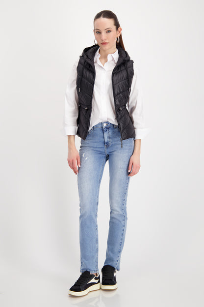 Monari Black Padded Gilet w/Hood
