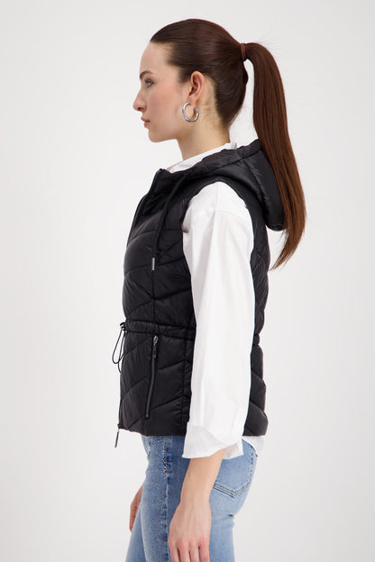 Monari Black Padded Gilet w/Hood