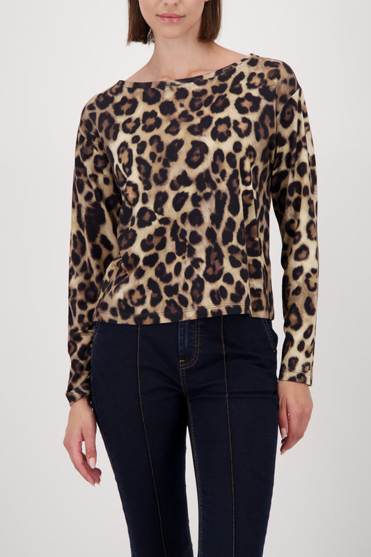 Monari Cinnamon Leopard Print Top