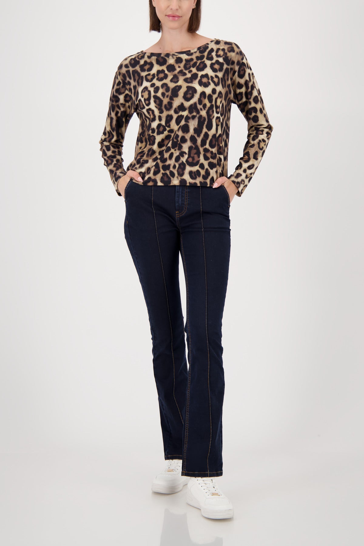 Monari Cinnamon Leopard Print Top