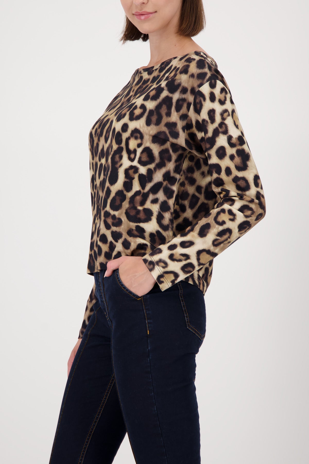 Monari Cinnamon Leopard Print Top
