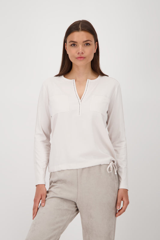 Monari Oat Milk Embellished Blouse